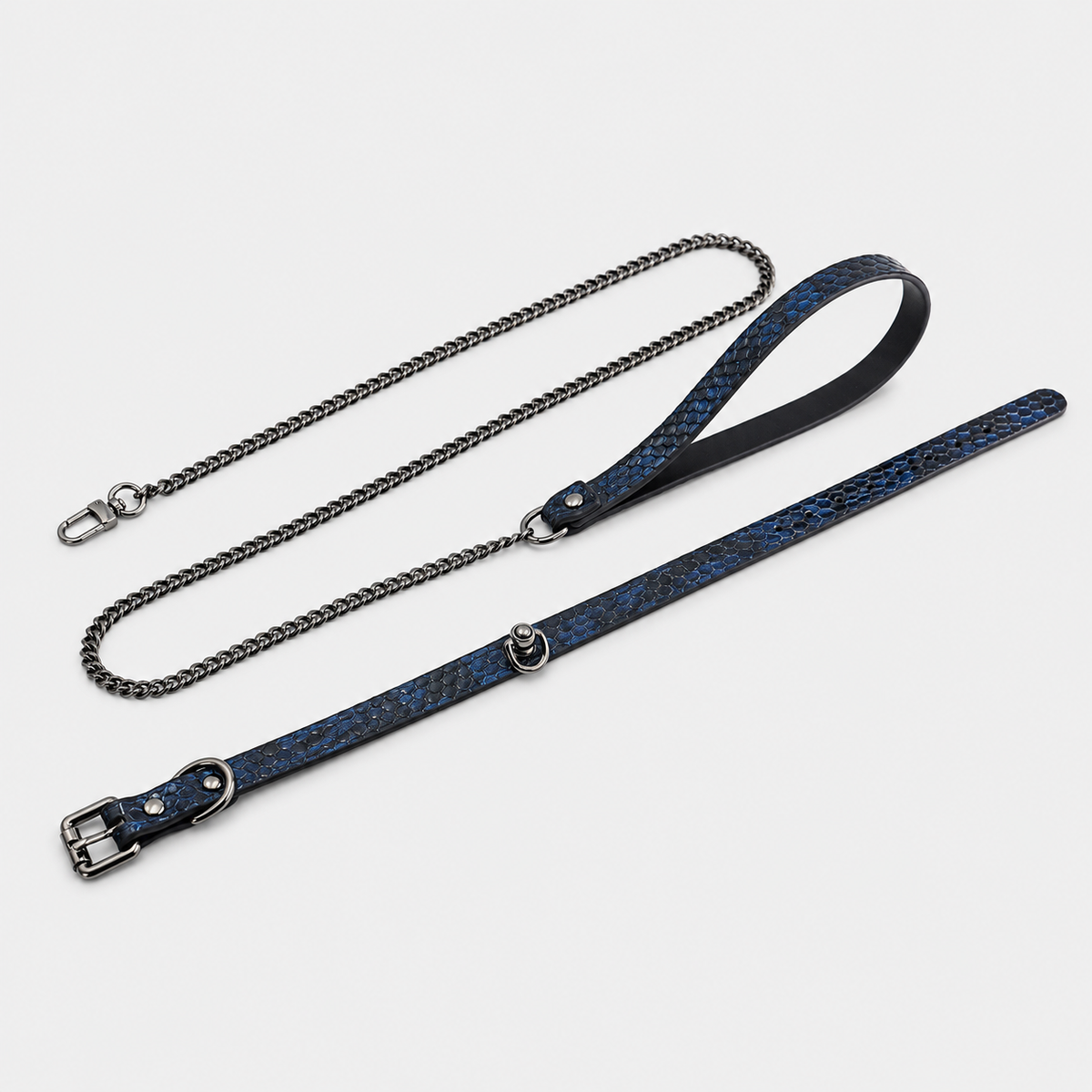 Midnight Blue Collar & Leash Set