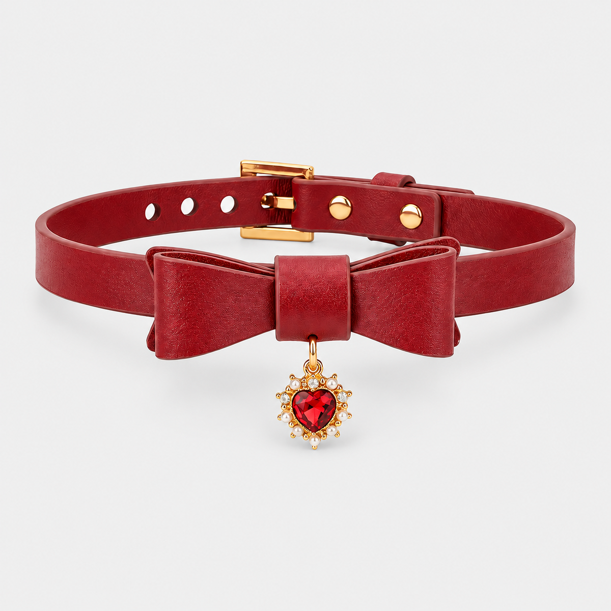 Crimson Heart Bow Collar